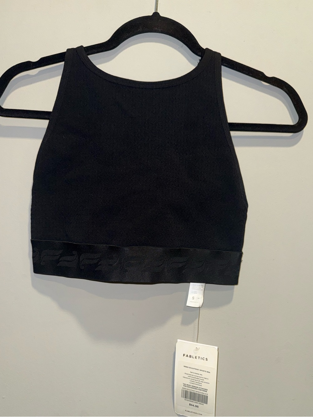 Fabletics Black High-Neck Crop Tank